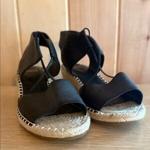 Eileen Fisher Black Espadrille Sandals